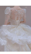 Load image into Gallery viewer, Luxury Vintage Shiny Long Train Big Beading Ball Gown
