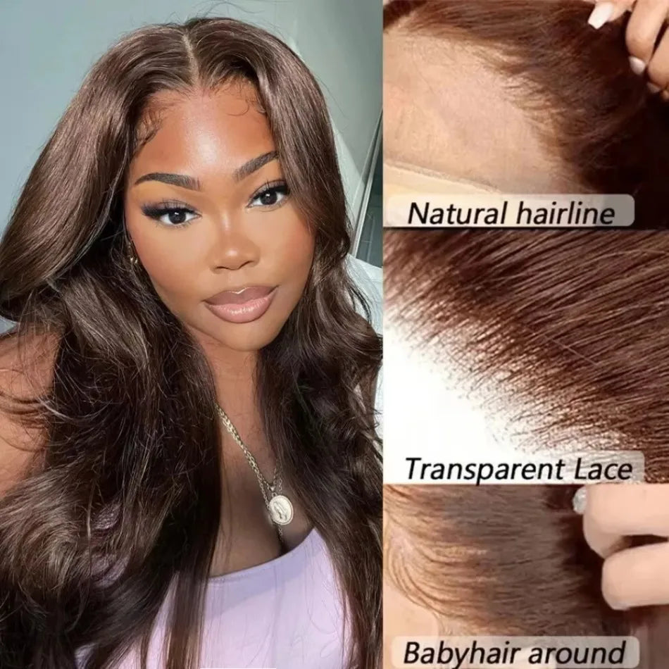 Chocolate Brown Lace Front Wig Body Wave 13x6 Hd Lace Frontal Wig