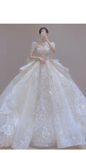 Load image into Gallery viewer, Luxury Vintage Shiny Long Train Big Beading Ball Gown
