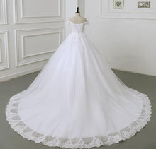 Load image into Gallery viewer, Off The Shoulder Lace Ball Gown Simple Wedding Dress
