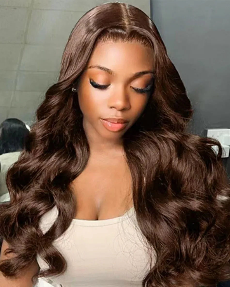 Chocolate Brown Lace Front Wig Body Wave 13x6 Hd Lace Frontal Wig