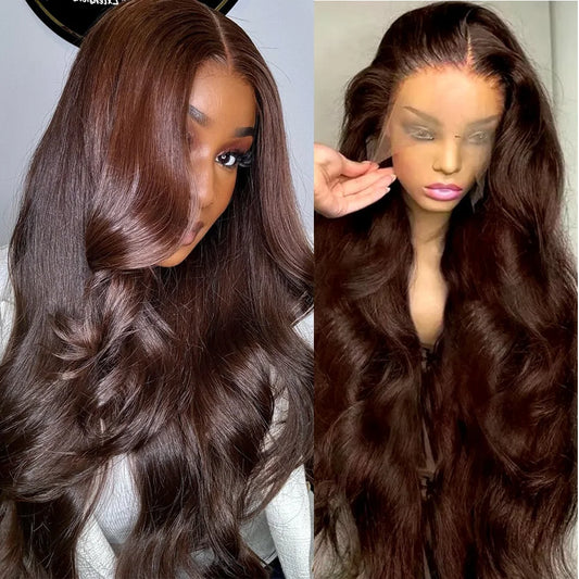 Chocolate Brown Lace Front Wig Body Wave 13x6 Hd Lace Frontal Wig
