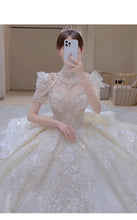 Load image into Gallery viewer, Luxury Vintage Shiny Long Train Big Beading Ball Gown
