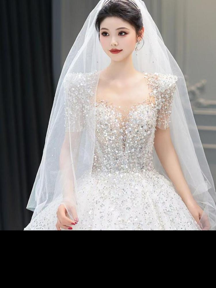 Wedding Dress Plus Size Bridal Gowns Custom Made  Short Sleeves