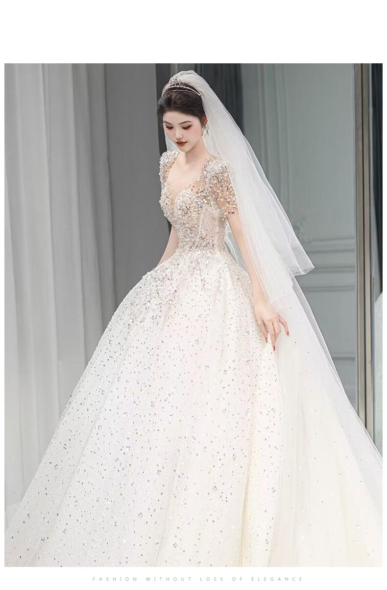 Wedding Dress Plus Size Bridal Gowns Custom Made  Short Sleeves