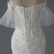 Load image into Gallery viewer, 2023 Luxury Mermaid Wedding Dress Sexy Off The Shoulder Robe De Mariee Lace Beading Bridal Dress Plus Size Slim Wedding Dress
