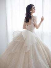 Load image into Gallery viewer, Handmade Luxury Shining Sequins Princess Ball Gown With Sweep Train Vintage
