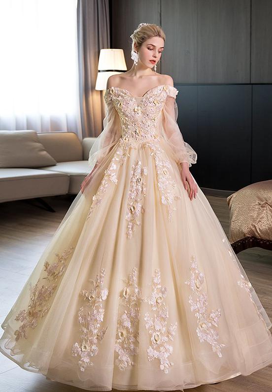 Long Sleeve Quinceanera Dress Off The Shoulder