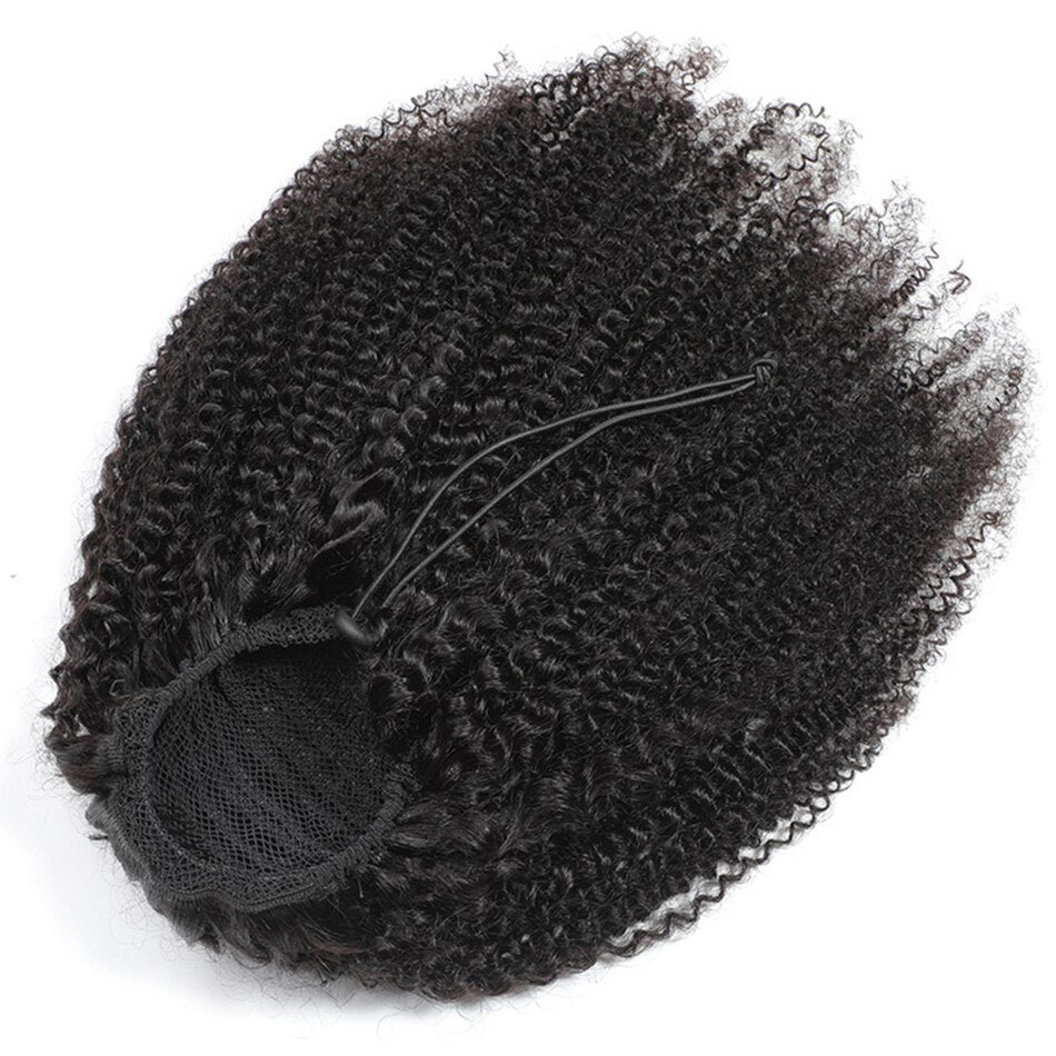 Afro Kinky Curly Ponytail Human Hair Drawstring Remy Brazilian Hair Extensions Pony Tail For Black Women Hair Piece Clip In Hair