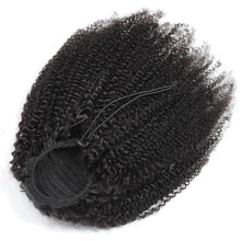 Load image into Gallery viewer, Afro Kinky Curly Ponytail Human Hair Drawstring Remy Brazilian Hair Extensions Pony Tail For Black Women Hair Piece Clip In Hair
