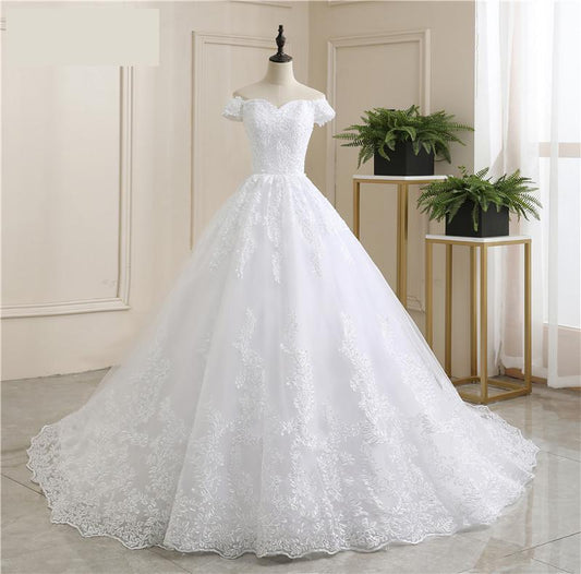 Wedding Dress Off The Shoulder Gown Train Custom-made