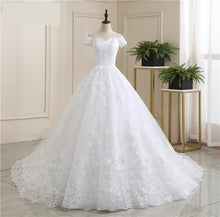 Load image into Gallery viewer, Wedding Dress Off The Shoulder Gown Train Custom-made
