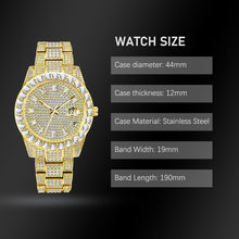 Load image into Gallery viewer, MISSFOX Men&#39;s Watches 18K Gold Full Diamond Luxury Quartz Watch For Man Waterproof Hip Hop Wristwatch Party Jewelly Dropshipping
