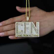 Load image into Gallery viewer, New Iced Out Bling Full 5A Zircon CZ Letter CFN Pendant Necklace Gold Color Came From Nothing Charm Men Fashion Hiphop Jewelry
