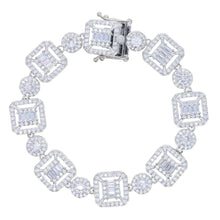 Load image into Gallery viewer, Gold Silver Color Iced Out Bling CZ Cluster Tennis Chain Bracelet For Women Fashion Sparking 5A Cubic Zirconia Wedding Jewelry
