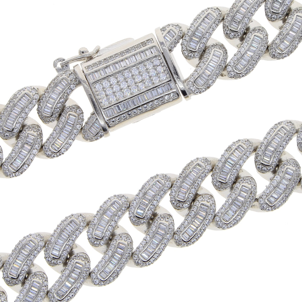 Iced Out Bling 18mm CZ Heavy Chunky Cuban Link Chain Bracelet Gold Silver Color 5A Zircon Hip Hop Fashion Women Men Jewelry