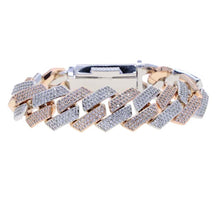 Load image into Gallery viewer, New 19mm Cuban Link Bracelet Micro Pave AAA Cubic Zircon Chain Bracelet 3 Row Iced Out Bling Charm Hip Hop Jewelry For Men
