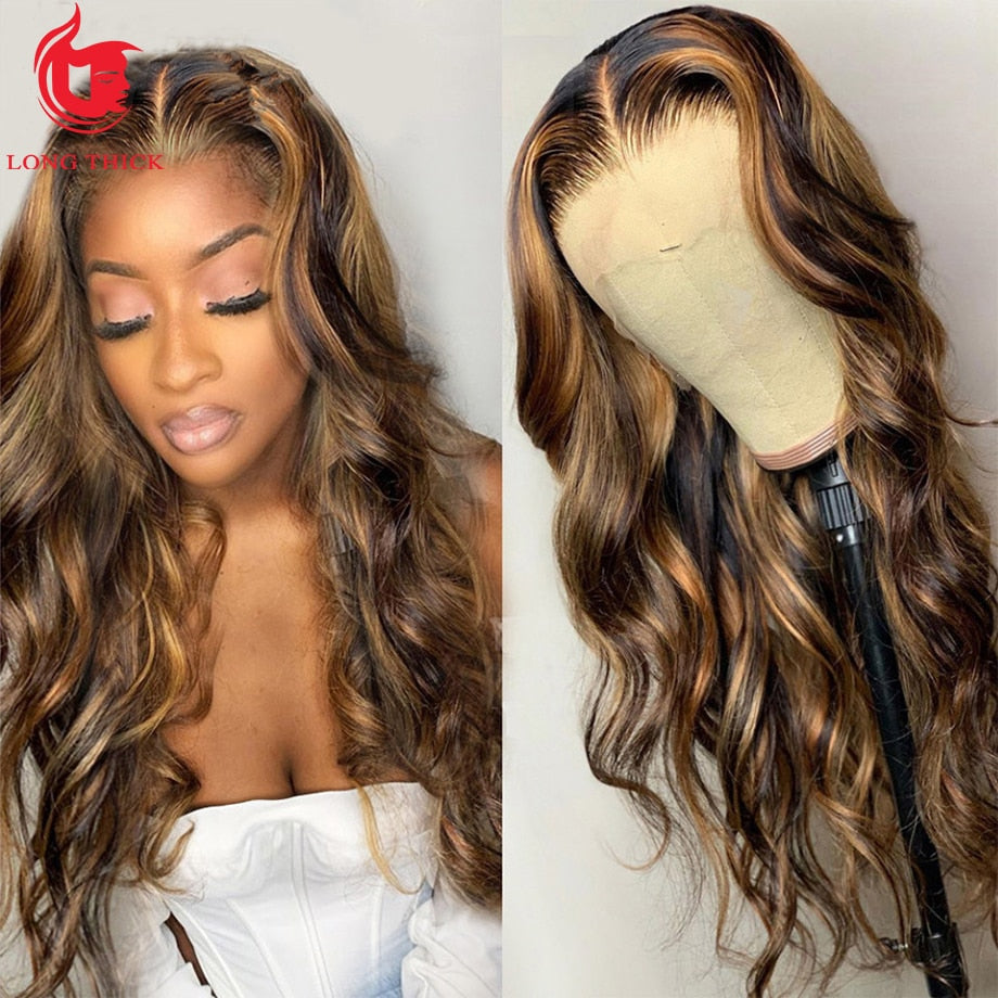 Highlight Wig Human Hair Ombre Lace Front Wigs