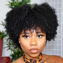 Load image into Gallery viewer, Afro Kinky Curly Wig Human Hair Short Wigs For Woman Human Hair 100% Natural 4B 4C Brazilian Hair Wigs Full Machine Made
