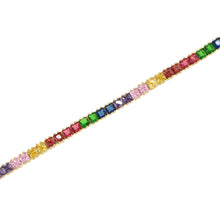 Load image into Gallery viewer, 2021 New Rainbow Tennis Bracelet Colorful Zircon Chain Bangle Simple Fashion Rainbow Bangles Jewelry For Women Ladies Gifts
