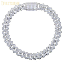 Load image into Gallery viewer, New 19mm Silver Color Baguette Prong Cuban Link Necklace Luxury Bling CZ Women Men Choker Hip Hop Rock Fashion Jewelry
