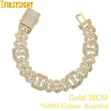 Load image into Gallery viewer, Iced Out Spikes CZ Cubic Zirconia Bling Bangle Rivet Cone Stud Cuff Twist Thorns Cuban Chain Bracelet Hip Hop Women Men Jewelry
