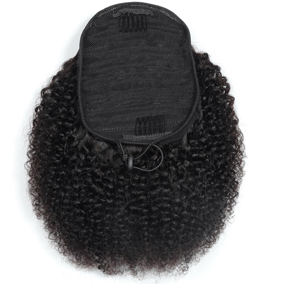 Afro Kinky Curly Ponytail Human Hair Drawstring Remy Brazilian Hair Extensions Pony Tail For Black Women Hair Piece Clip In Hair