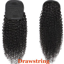 Load image into Gallery viewer, Clip ins Human Hair Drawstring Ponytail Extension Kinky Curly Ponytail Human Hair Brazilian Clip Ins Ponytail For Black Women
