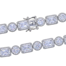 Load image into Gallery viewer, New Iced Out AAA Cubic Zirconia Round Square Bracelet 8mm Silver Color CZ Tennis Chain Bracelet  Hip Hop Jewelry For Women Men
