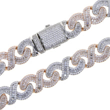Load image into Gallery viewer, New Silver Color 12mm 5A CZ Cuban Link Miami Necklace Iced Out Bling Zircon Hip Hop Jack Infinity Link Chain Men Women Jewelry
