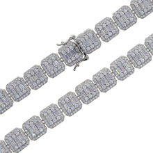 Load image into Gallery viewer, Silver Color 11mm Personality Baguette Bracelet Tennis Chain High Quality Iced Out Cubic Zirconia Hip Hop Jewelry For Men
