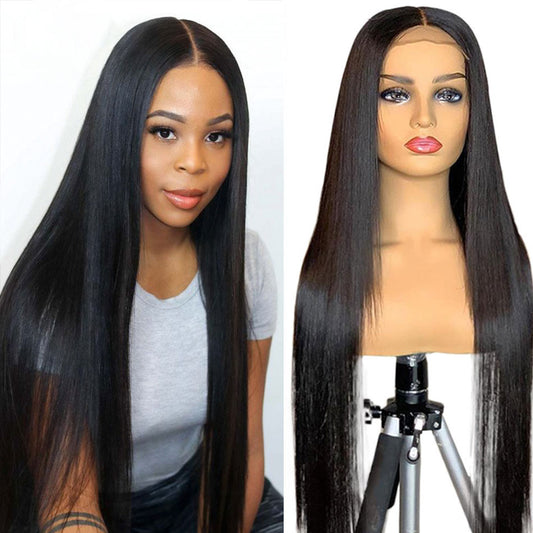 30 Inch Closure Wig Straight Lace Front Human Hair Wig 4x4 Pre Plucked Lace Wig 150 Brazilian Sunlight 13x4 Remy Lace Front Wigs