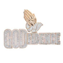 Load image into Gallery viewer, New Bling Cubic Zirconia Iced Out Praying Hands Pendants Necklaces CZ Letter GOD FIDENCE Charm For Men Women Hip Hop Jewelry
