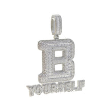Load image into Gallery viewer, New Iced Out Bling Letters BE YOURSELF Pendant Necklace Two Tone Color CZ Zircon Letter B Necklaces Men&#39;s Women Hip Hop Jewelry
