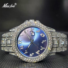 Load image into Gallery viewer, Relojes Para Hombre Marca de Lujo MISSFOX Iced Out Watch for Man Luxury Accessories Diamond Bracelet Blue Red Black Watches 2021
