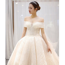 Load image into Gallery viewer, Off The Shoulder Wedding Dress Sweep Train Ball Gown Wedding Gown Vestido De Noiva Luxury Prinecess Bride Dress

