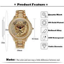 Load image into Gallery viewer, MISSFOX 18K Diamond Leopard Men Watches Top Brand Luxury Hip Hop Fashion Quartz Watch Ice Out Jewelry Accessories Wholesale
