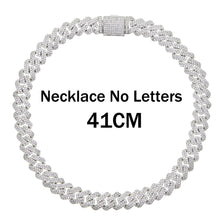 Load image into Gallery viewer, New Silver Color Luxury Micro Paved CZ Cuban DIY Letters Anklet 12mm Bagnette Zircon Miami Cuban Link Letter Charm Anklet Women
