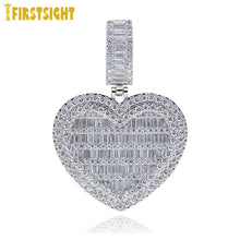 Load image into Gallery viewer, New Heart Shaped Pendant Necklace Silver Color 5mm Tennis Chain Cubic Zirconia Heart Choker Fashion Women Men Jewelry

