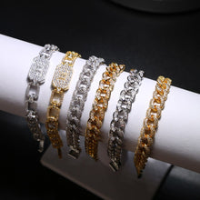 Load image into Gallery viewer, New Bling Iced Out Miami Bracelet Hip Hop Women Men Jewelry Gold Silver Color Cz Thick Miami 10mm Cuban Link Chain Bracelet
