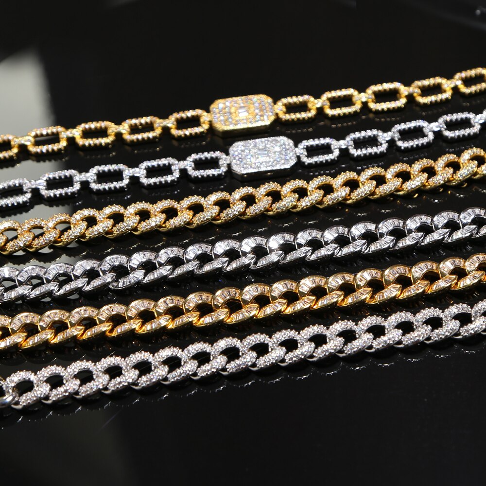 New Bling Iced Out Miami Bracelet Hip Hop Women Men Jewelry Gold Silver Color Cz Thick Miami 10mm Cuban Link Chain Bracelet