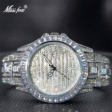 Load image into Gallery viewer, 18K Gold Montre Homme Luxe Rainbow Diamond Fashion Man Watch Luminous Calendar Ice Out Quartz Wristwatch Froze Droshipping
