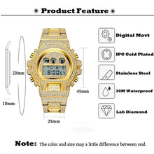 Load image into Gallery viewer, Relogio Digital MISSFOX Diamond Luxury Sport Stylish Gold Multifunction Electronic Watches For Men 3bar Reloj Water Resistant
