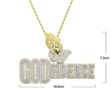 Load image into Gallery viewer, New Bling Cubic Zirconia Iced Out Praying Hands Pendants Necklaces CZ Letter GOD FIDENCE Charm For Men Women Hip Hop Jewelry
