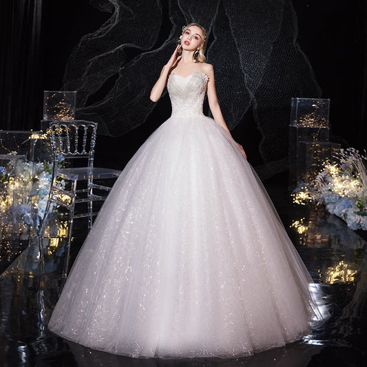 Strapless Elegant Lace Wedding Gown Princes