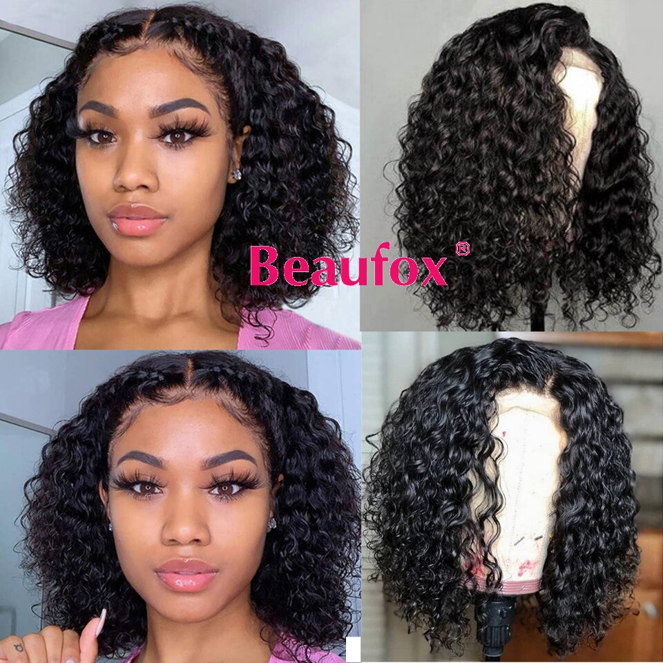 Curly Bob Wig Short Lace Front Human Hair Wigs For Women Brazilian Water Wave Lace Closure Wig Human Hair Lace Wig Remy
