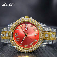 Load image into Gallery viewer, Relojes Para Hombre Marca de Lujo MISSFOX Iced Out Watch for Man Luxury Accessories Diamond Bracelet Blue Red Black Watches 2021
