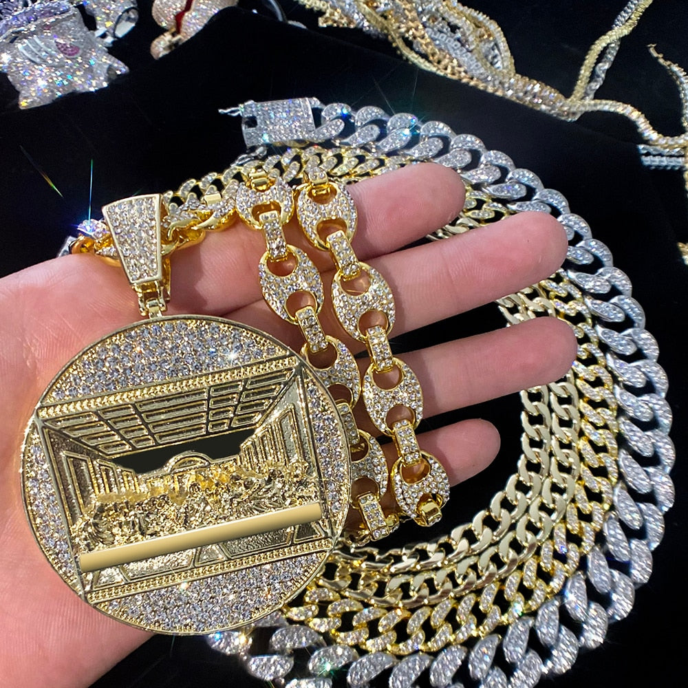 Last Supper Pendant Big Jesus Iced Out