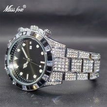 Load image into Gallery viewer, Men Watch MISSFOX Fashion Brand Luxury Classic Design Black Diamond Iced Out Watches For Male Auto Calendar Clock Dropshipping
