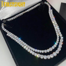 Load image into Gallery viewer, Bling AAA Zircon Double Tennis Chain Necklace Silver Color Two Lines CZ Charm Choker Women Men Hip Hop Fashio Jewelry
